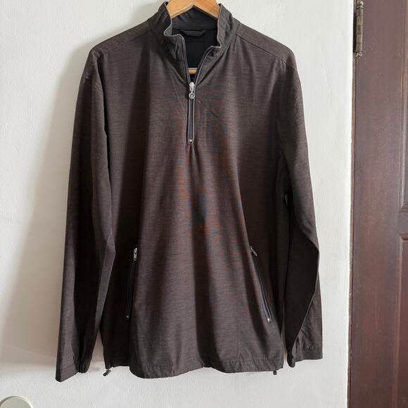 Linksoul Other - LINKSOUL | Morris Black Brown quarter Zip Windbreaker Jacket Large Golf Jacket